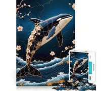 Rompecabezas de Arte Kintsugi de Orca para Adultos, 1000 Piezas, Rompecabezas Mental, Relajante, para armar, (50x75cm)