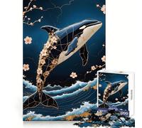 Rompecabezas de Arte Kintsugi de Orca para Adultos, 1000 Piezas, Rompecabezas Mental, Relajante, para armar, (50x75cm)