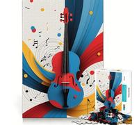 Rompecabezas de Arte Musical de violín 1000 Juego de Memoria Mental de Alta precisión para Cortar Manualidades Desafío Cerebral Interactivo para el hogar (38x52cm)