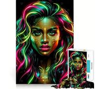 Rompecabezas de Arte Neon Cosmic Beauty para Adultos, 1000 Piezas, Logic Boost Toy Group, Joy Premium Edge, Sorpresa de cumpleaños (38x26cm)