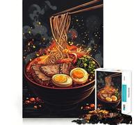Rompecabezas de Arte neón de Ramen Japan para Adolescentes, 1000 Piezas, para Recordar, estimular, Relajarse, Corte Suave, Regalo Elegante (38x26cm)