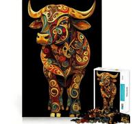 Rompecabezas de Arte Original de Toro para Adultos, 1000 Piezas, fácil de armar, Ideal para el Ocio, Regalo artístico (38x52cm)