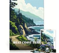 Rompecabezas de Arte paisajístico de la Ruta de la Costa Oeste de Canadá, 1000 Piezas para Adolescentes, desafío Mental, diversión Tranquila, Ajuste, Sorpresa de cumpleaños (38x52cm)