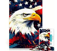 Rompecabezas de Arte patriótico del águila Americana para Adolescentes 1000 Piezas Juego Mental Divertido Conexión Limpia y fluida Una Forma Atractiva de Pasar el Tiempo Libre (50x75cm)