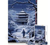 Rompecabezas de Arte pixelado de monasterio japonés para Adolescentes,1000 Piezas,Entrenamiento Inteligente,recreación Ligera,Corte Impecable,Sorpresa Festiva (50x75cm)