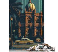 Rompecabezas de Arte pixelado de Mumbai, Juego de Bricolaje, Rompecabezas de cartón Premium para Mujeres, Hombres y niños, Regalo para el Día del Niño, 1000 Piezas (75 x 50 cm)