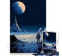 Rompecabezas de Arte pixelado del Espacio Azul para Adultos, 1000 Piezas, Ejercicio Inteligente, Placer Relajante, Bordes precisos, Sorpresa navideña (38x26cm)