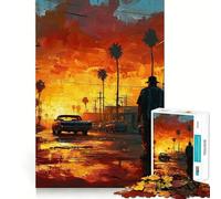 Rompecabezas de Arte Sunset Drive para Adultos, 1000 Piezas, Juguete lógico, vínculo Familiar, Corte de precisión, cálida Sorpresa 38x52cm