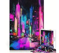 Rompecabezas de Arte Urbano neón con diseño de crayones para rascar, 1000 Piezas, Juguete para ejercitar la Mente, diseño de Montaje Lento, Regalo Encantador (50x75cm)