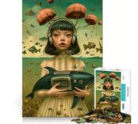 Rompecabezas de Arte Vintage con niña Linda,1000 Piezas,Divertido,con tecnología Avanzada de Corte láser,Juguete de Entretenimiento para Interiores (38x52cm)