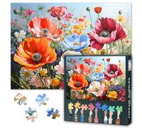 Rompecabezas de arte vintage del Reino Unido - Ramo floral estilo pintura al óleo, rompecabezas de edición coleccionista de 50 x 70 cm, desafiantes juegos de salón para adultos y familias