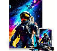 Rompecabezas de Astronauta en el Espacio con Nebulosa Colorida para Adultos, 1000 Piezas, para Practicar el razonamiento, Actividad de Ocio, Bordes de Primera Calidad, Regalo navideño (50x75cm)