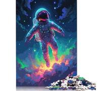 Rompecabezas de Astronauta en el Espacio, decoración única para el hogar, Rompecabezas de cartón Premium para Adultos y Adolescentes, 1000 Piezas (26 x 38 cm)