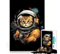 Rompecabezas de Astronauta Espacial y Amante de los Gatos para Adolescentes, 1000 Piezas, Juego Mental, Juguete Relajante, Corte preciso, (38x52cm)