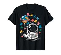 Rompecabezas de astronauta para concienciación sobre el autismo, globo, espacio, niños, niños Camiseta
