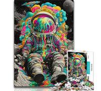 Rompecabezas de Astronauta psicodélico de 1000 Piezas para Adultos, Regalo para ejercitar el Cerebro, Juguetes adictivos para Cultivar la Paciencia, Gran Regalo de 50x75cm