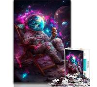 Rompecabezas de Astronauta Sentado en la Luna para Adolescentes, 1000 Piezas, Ayuda al Cerebro a ejercitar, Juguetes adictivos para Cultivar la Paciencia, una Obra de Arte de 38x26cm