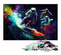 Rompecabezas de Astronauta surfeando 1000 Piezas para Adultos, desafiante Rompecabezas, Juego para Adultos, Actividad interactiva Familiar, 50x75cm/19,68x29,52 Pulgadas