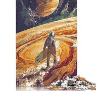 Rompecabezas de Astronauta surfeando, desafío difícil, 100% cartón Reciclado, Ideal para Adultos y Adolescentes, 1000 Piezas (26 x 38 cm)