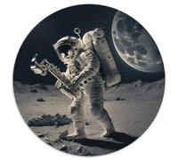 Rompecabezas de Astronauta Tocando el saxofón, 1000 Piezas, para Adultos, Redondo, para Adolescentes, Juego Interactivo Familiar, Regalo de desafío, 1000 Piezas (67,5x67,5cm)