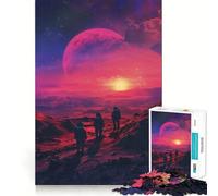Rompecabezas de astronautas al Atardecer en Marte para Adolescentes, 1000 Piezas, Juguete de lógica, diversión Relajante, Bordes Suaves, Regalo de cumpleaños 38x52cm