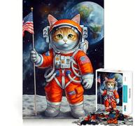 Rompecabezas de astronautas con Gatos de EE UU,1000 Piezas,Divertido,de Calidad Profesional,Ideal para desarrollar la Memoria y estimular la Mente (38x52cm)