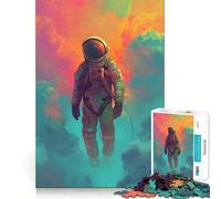Rompecabezas de astronautas cósmicos espaciales de 1000 Piezas para Adolescentes Fortalece la Memoria Divertido y Relajante Bordes Lisos Lista de Deseos de Papá Noel (38x52cm)