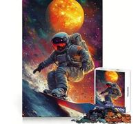 Rompecabezas de astronautas Haciendo Snowboard en el Espacio para Adolescentes, 1000 Piezas, Memoria Afilada, Entretenimiento, Bordes limpios, Regalo de Invierno (50x75cm)