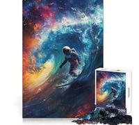 Rompecabezas de astronautas surfeando en el Espacio para Adultos, 1000 Piezas, Creativo, Relajante, con Bordes precisos, Sorpresa navideña (38x26cm)