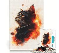 Rompecabezas de astronautas y Gatos espaciales para Adultos, 1000 Piezas, Rompecabezas para ejercitar la Mente, Ideal para el hogar, Regalo de cumpleaños (38x26cm)