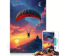 Rompecabezas de Atardecer en Parapente sobre un Castillo para Adolescentes, 1000 Piezas, Think Toy, diversión Relajante, Arte de Corte Limpio, Coleccionable (50x75cm)