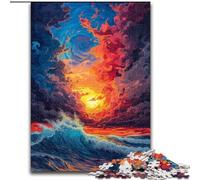 Rompecabezas de Atardecer y Olas para Adolescentes, 1000 Piezas, Apto para Mayores de 14 años Diversión Familiar Toda la Familia (50x75cm)