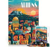 Rompecabezas de Atenas al Atardecer de 1000 Piezas para adolescentesUn desafío inteligenteActividad relajanteCierre perfectoUn Regalo Encantador (38x52cm)