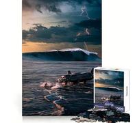 Rompecabezas de Aterrizaje de Nave Espacial en el Agua para Adolescentes, 1000 Piezas, Juguete para ejercitar la Mente, diseño Sencillo y Divertido, Regalo Memorable 38x52cm