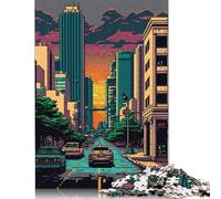 Rompecabezas de Austin City Pixel Art, Juguete de descompresión, cartón 100% Reciclado, Ideal para Adultos y Adolescentes, Regalo para el Día del Padre, 1000 Piezas (75 x 50 cm)