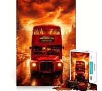 Rompecabezas de autobús Rojo de Dos Pisos de 1000 Piezas para Adultos Juguete para ejercitar la Mente y Relajarse Corte de precisión Regalo Elegante (38x26cm)