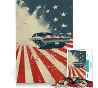 Rompecabezas de Autos clásicos Americanos,1000 Piezas,Entrenamiento cognitivo,Piezas Perfectamente encajables,Regalo de cumpleaños,Juguete para ejercitar la Mente (38x26cm)