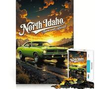Rompecabezas de Autos clásicos de North Idaho para Adultos, 1000 Piezas, Juguete de lógica Resistente, Alivio de tensión, Borde Transparente, Regalo Premium (38x26cm)