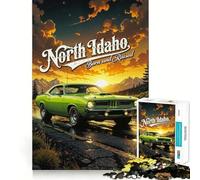 Rompecabezas de Autos clásicos de North Idaho para Adultos, 1000 Piezas, Rompecabezas Mental, Relajante, para armar, (50x75cm)