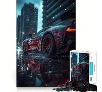 Rompecabezas de Autos Deportivos en la Ciudad lluviosa para Adolescentes, 1000 Piezas, colección de Arte Recall Upgrade Calm Relax Clear Cut (50x75cm)