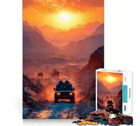 Rompecabezas de Aventura Todoterreno al Atardecer para Adolescentes, 1000 Piezas, Mejora la Memoria, Ocio en casa, Bordes precisos, 38x26cm