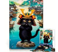 Rompecabezas de Aventuras del Gato samurái para Adolescentes, 1000 Piezas, Juguete para ejercitar la Mente, Arte Relajante, (38x52cm)