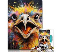 Rompecabezas de Avestruz con diseño de Animales, 1000 Piezas para Adolescentes, Ideal para Pasar el rato en casa Cada Pieza es única Un Juego desafiante y Divertido para Toda la Familia (50x75cm)