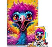 Rompecabezas de Avestruz de 1000 Piezas para Adultos y Adolescentes, Ideal para aliviar el estrés y un desafío difícil, Toda la Familia (50x75cm)