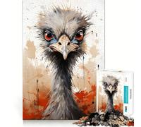 Rompecabezas de Avestruz Pintado, 1000 Piezas, para Adolescentes, Juguete de Habilidad, Tiempo Tranquilo, Corte Exacto, Regalo increíble (50x75cm)