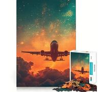 Rompecabezas de avión al Atardecer para Adolescentes, 1000 Piezas, Recuerdo Mejorado, Relajante, Divertido, Arte de Pared de Corte nítido, decoración (38x52cm)