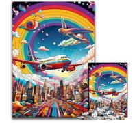 Rompecabezas de avión Colorido de 1000 Piezas para Adultos. Rompecabezas imposibles para Adultos. Regalo Ideal para Vacaciones y decoración del hogar. 26x38cm/10,23x14,96 Pulgadas.