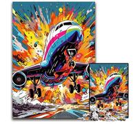 Rompecabezas de avión de Arte, 1000 Piezas para Adultos, Rompecabezas de cartón, decoración del hogar y la diversión navideña, 26x38cm/10,23x14,96 Pulgadas
