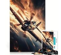 Rompecabezas de avión de Combate clásico de 1000 Piezas para Adolescentes Diversión para estimular la Mente Manualidad de Corte de Alta precisión Actividad Relajante para desconectar (38x52cm)