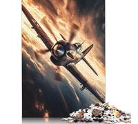 Rompecabezas de avión de Combate Vintage, Divertido para Toda la Familia, de cartón 100% Reciclado, para niños y Adultos a Partir de 12 años, 1000 Piezas (26 x 38 cm)